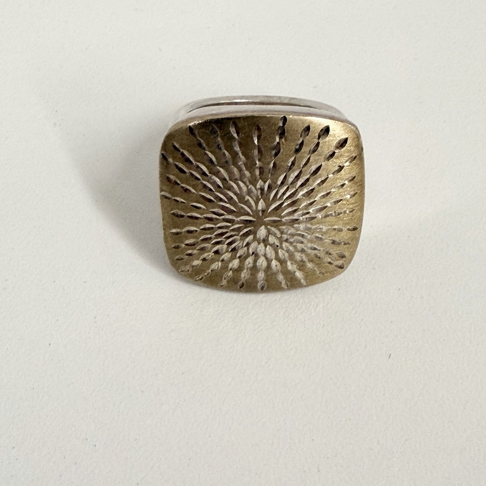 Vintage Sterling Diamond Cut Arte d'Argento Ring Made in Italy 8 Grams Size 7 - Picture 5 of 12